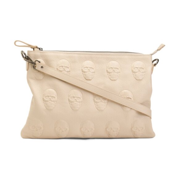 IO PELLE Made In Italy Leather Multi Skull Crossbody